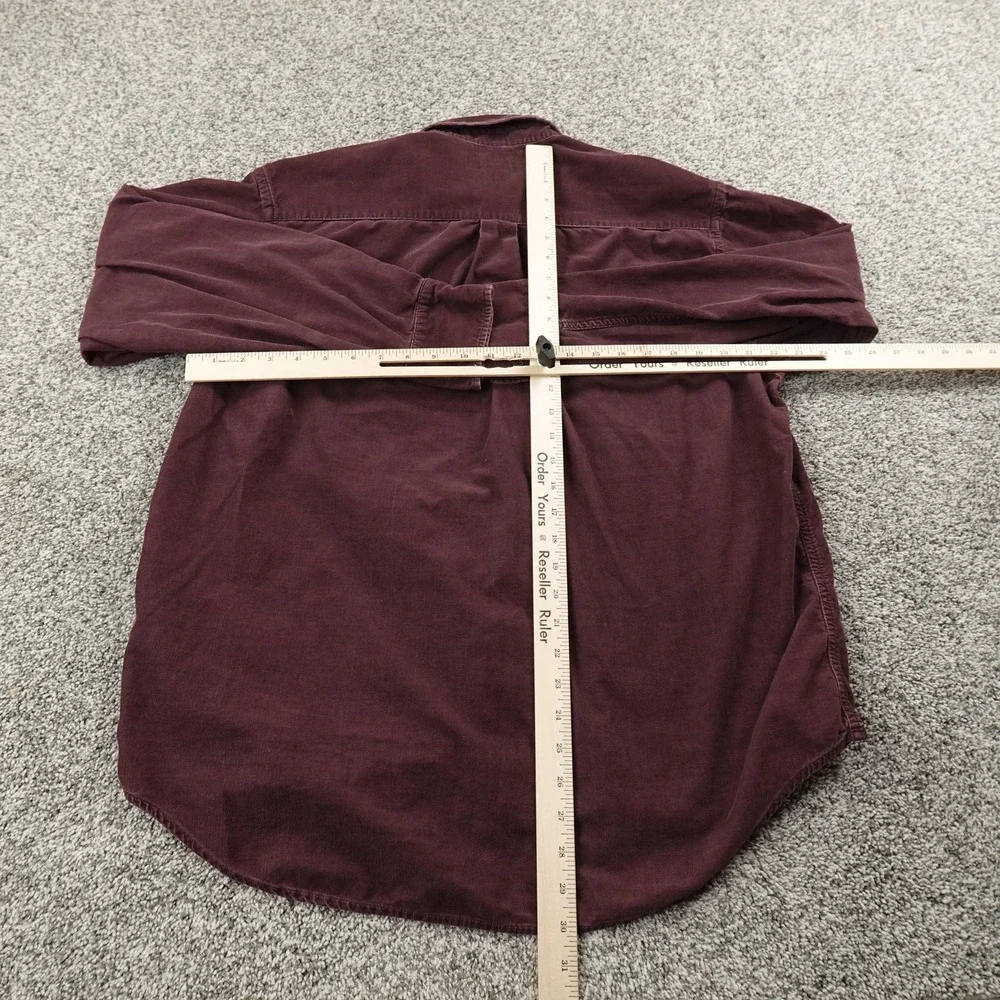 VTG Banana Republic Shirt Mens L Red Purple‎ Corduroy Button Up Long Sleeve Y2K